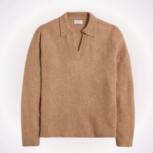 J. Crew Brown Polo Sweater in Extra-Soft Yarn | Sz S